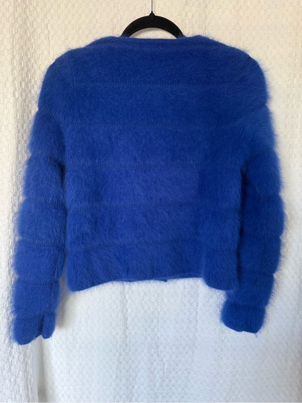 Mosiqina 100% Mink Cashmere Blue Cropped Jacket Silk Lined Women’s Small - Picture 3 of 8